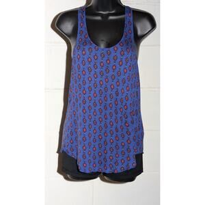 Mudd Y2K Blue Tribal Print Racerback Tank Top Sleeveless Shirt Small